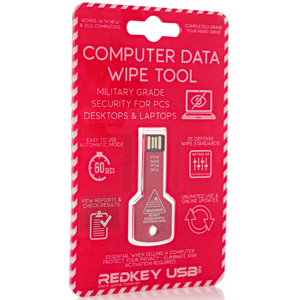 Redkey USB: Military Grade Security For PCs Desktops & Laptops; Data Gone Forever